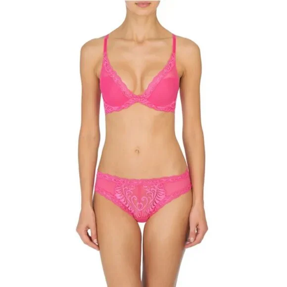 💕NATORI💕 Feathers Underwire Contour Bra ~ Raspberry Crush 32D NWT